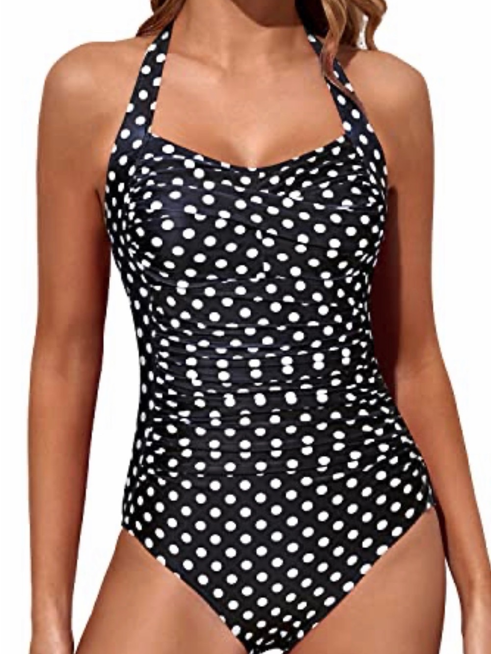 Classic Black & White Polka Dot One-Piece Swimsuit
